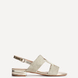 Reeva Gold Slingback Block Heel Sandals