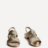 Reeva Gold Slingback Block Heel Sandals