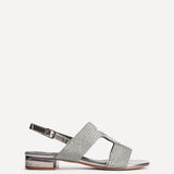 Reeva Pewter Slingback Block Heel Sandals