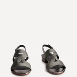 Reeva Pewter Slingback Block Heel Sandals