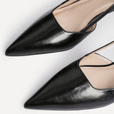 Refined Black Slingback Kitten Heels