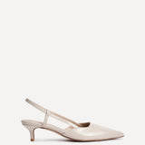 Refined Nude Slingback Kitten Heels