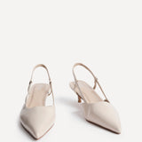 Refined Nude Slingback Kitten Heels