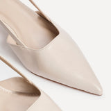 Refined Nude Slingback Kitten Heels