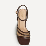 Reflect Wide Fit Brown Strappy Heels