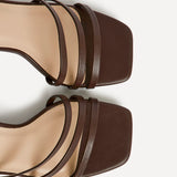 Reflect Wide Fit Brown Strappy Heels