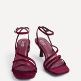 Reflect Wide Fit Burgundy Strappy Heels