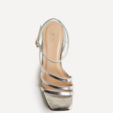 Reflect Wide Fit Silver Strappy Heels
