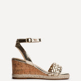 Regan Gold Faux Leather Wedge Sandals