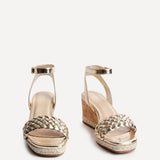 Regan Gold Faux Leather Wedge Sandals