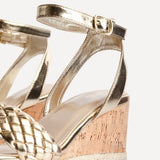 Regan Gold Faux Leather Wedge Sandals