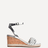 Regan Silver Faux Leather Wedge Sandals
