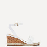 Regan White Faux Leather Wedge Sandals