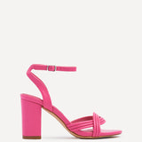 Regina Pink Faux Leather Intertwined Heels