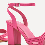 Regina Pink Faux Leather Intertwined Heels