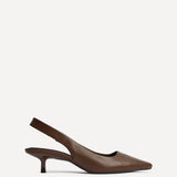 Reign Brown Faux Leather Court Heels
