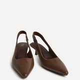 Reign Brown Faux Leather Court Heels