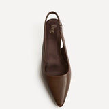 Reign Brown Faux Leather Court Heels