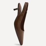 Reign Brown Faux Leather Court Heels