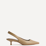 Reign Taupe Faux Leather Court Heels