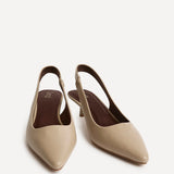Reign Taupe Faux Leather Court Heels