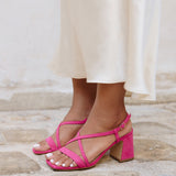 Remain Wide Fit Fuchsia Heeled Sandals
