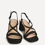Remain Wide Fit Black Heeled Sandals