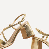 Remain Wide Fit Gold Heeled Sandals