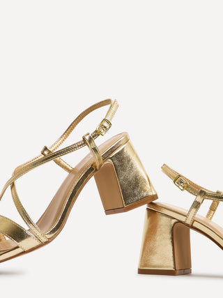 Remain Wide Fit Gold Heeled Sandals