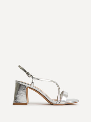 Remain Wide Fit Silver Heeled Sandals