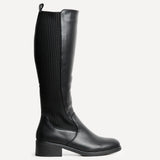 Renae Black Faux Leather Riding Boots
