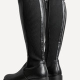 Renae Black Faux Leather Riding Boots
