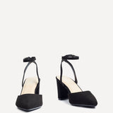 Rendall Black Faux Suede Court Heels