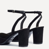 Rendall Black Faux Suede Court Heels