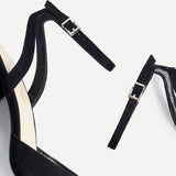 Rendall Black Faux Suede Court Heels