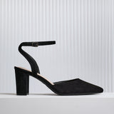 Rendall Black Faux Suede Court Heels