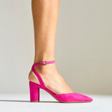 Rendall Fuchsia Faux Suede Court Heels