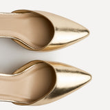 Rendall Gold Faux Leather Court Heels