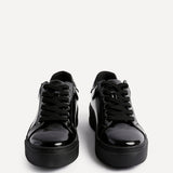 Reset Black Patent Flatform Trainers