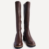 Resist Brown Wedge Long Boots