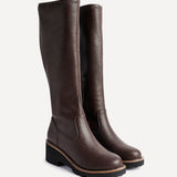 Resist Brown Wedge Long Boots