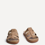 Restore Taupe Faux Nubuck Slip-On Gladiator Sandals