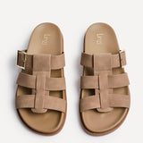 Restore Taupe Faux Nubuck Slip-On Gladiator Sandals