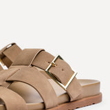 Restore Taupe Faux Nubuck Slip-On Gladiator Sandals
