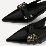 Retro Black Patent Kitten Court Heels