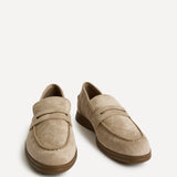 Review Beige Faux Suede Classic Loafer