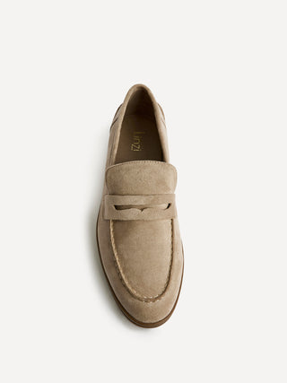 Review Beige Faux Suede Classic Loafer