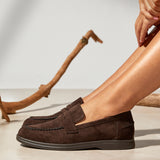 Review Brown Faux Suede Classic Loafer