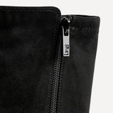 Revolve Black Faux Suede Block Heel Long Boots
