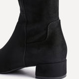 Revolve Black Faux Suede Block Heel Long Boots